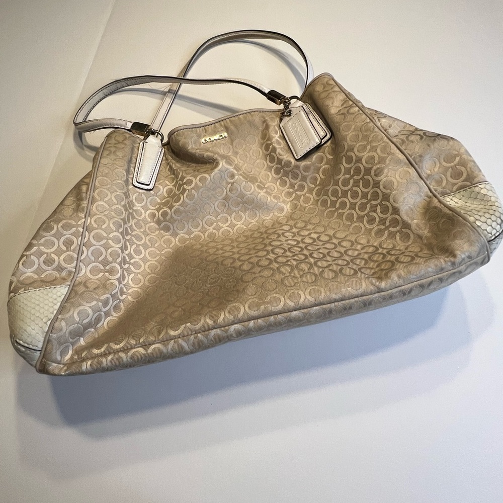 Cream/Gold Coach Purse
